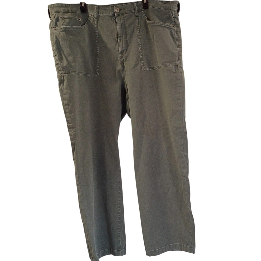 Torrid 24T Plus‎ Size Stretch Army Green High Rise Jeans Pockets Zip EUC